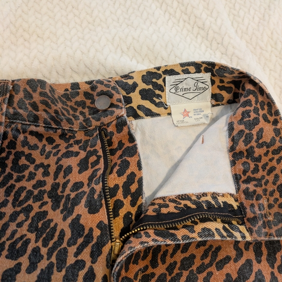 Vintage High Waisted Leopard Print Women's Mini Skirt -xs - Picture 5 of 7